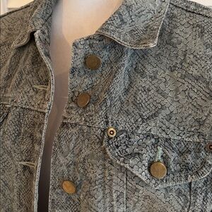 Carole Little Sport Reptile Print Trucker Jacket Women’s Vintage Cotton Size M